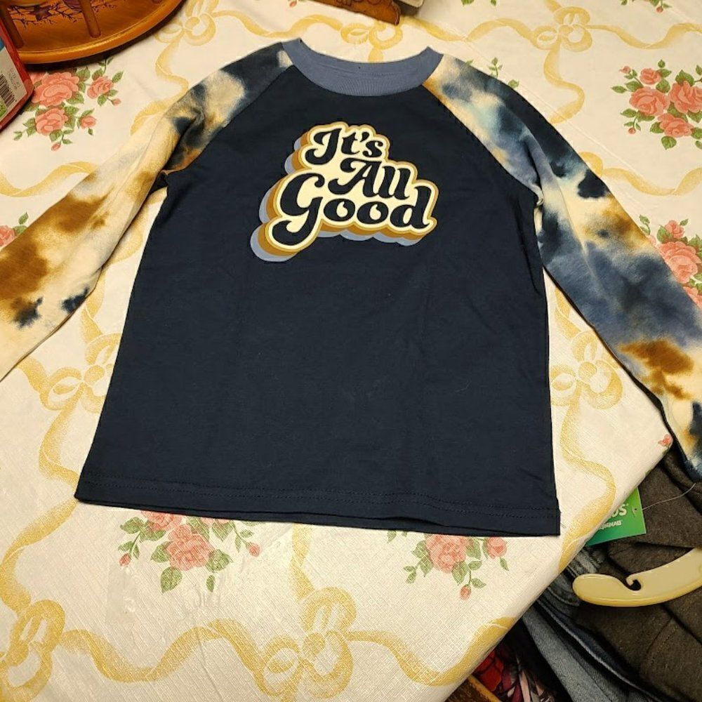 New 365 Kids By Garanimals Navy Blue Dark Tan Tie Dye Outfit Size Boy's 5